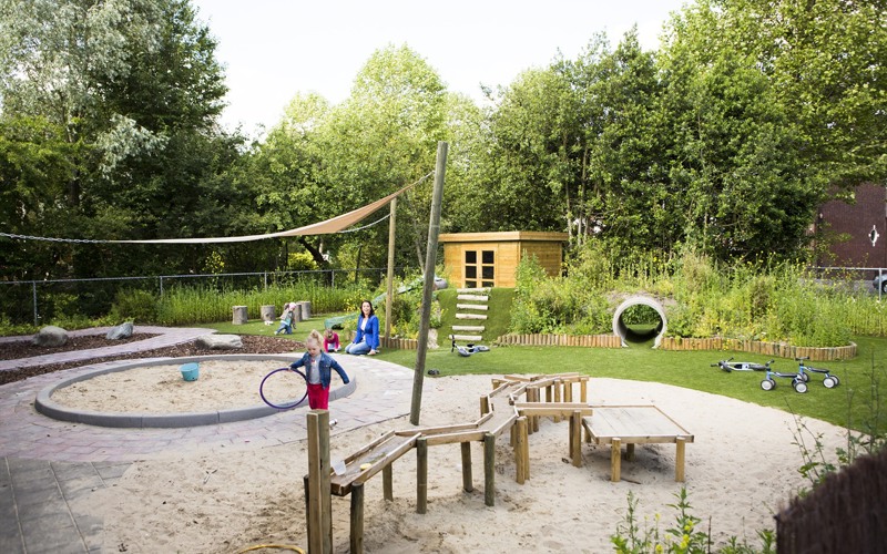 Tuin kinderopvang CompaNanny Amsterdamseweg Amstelveen